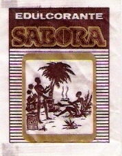 Sobres de edulcorantes de la marca de café SABORA