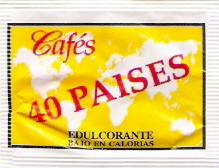 Sobres de edulcorantes de la marca de café 1808.