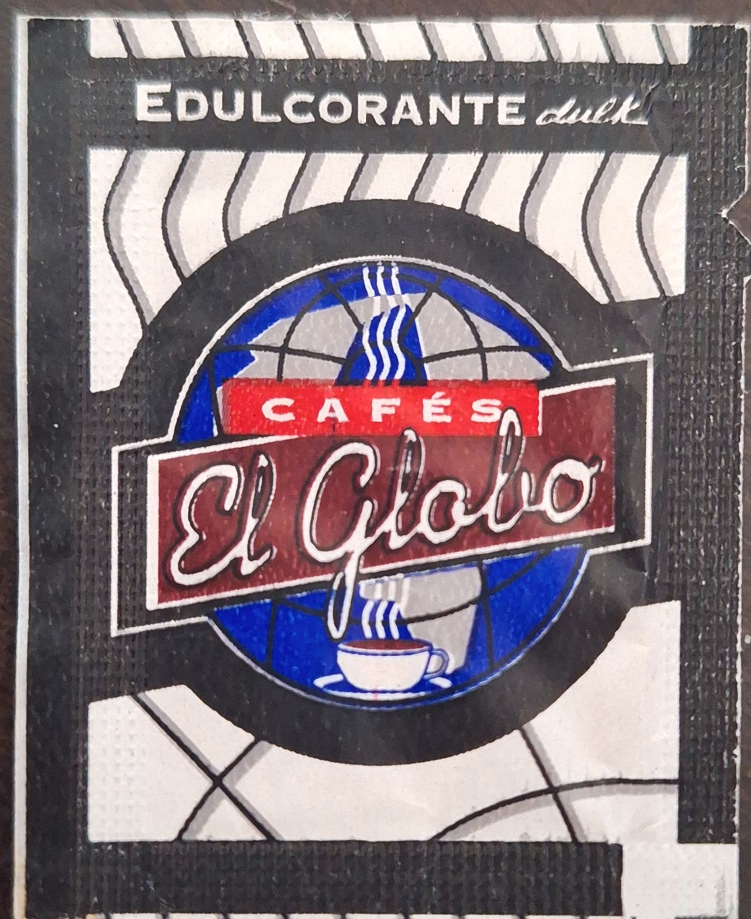 Sobres de edulcorantes de la marca de café EL GLOBO.
