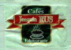 Sobres de edulcorantes de la marca de café JOAQUIN RUS.
