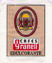 Sobres de edulcorantes de la marca de café GRANELL.