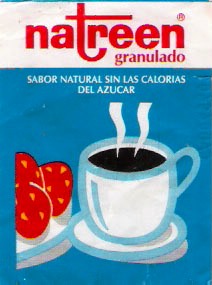 Sobres de edulcorantes de la marca de edulcorante NATREEN.