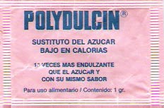 Sobres de edulcorantes de la marca de edulcorante POLYDULCIN.