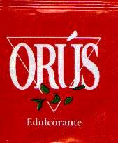 Sobres de edulcorantes de la marca de café 0RUS.