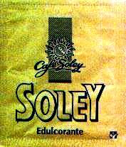 Sobres de edulcorantes de la marca de café SOLEY