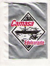 Sobres de edulcorantes de la marca de café CAMASA.
