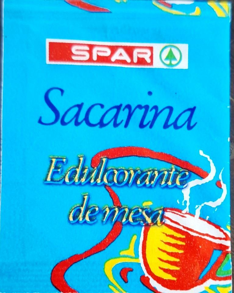 Sobres de edulcorantes de la marca de edulcorante SPAR.