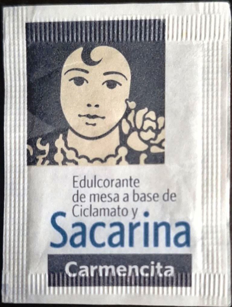 Sobres de edulcorantes de la marca de edulcorante CARMENCITA