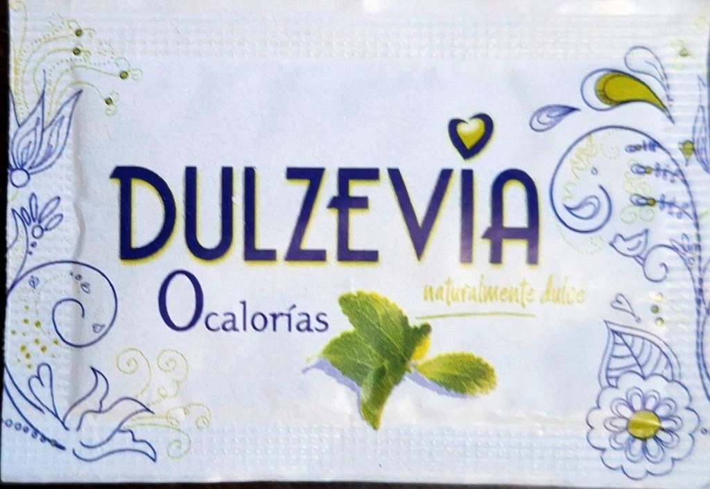 Sobres de edulcorantes de la marca de edulcorante DULZEVIA