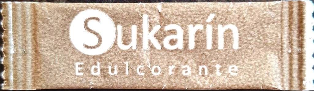 Sobres de edulcorantes de la marca de edulcorante SUKARÍN.