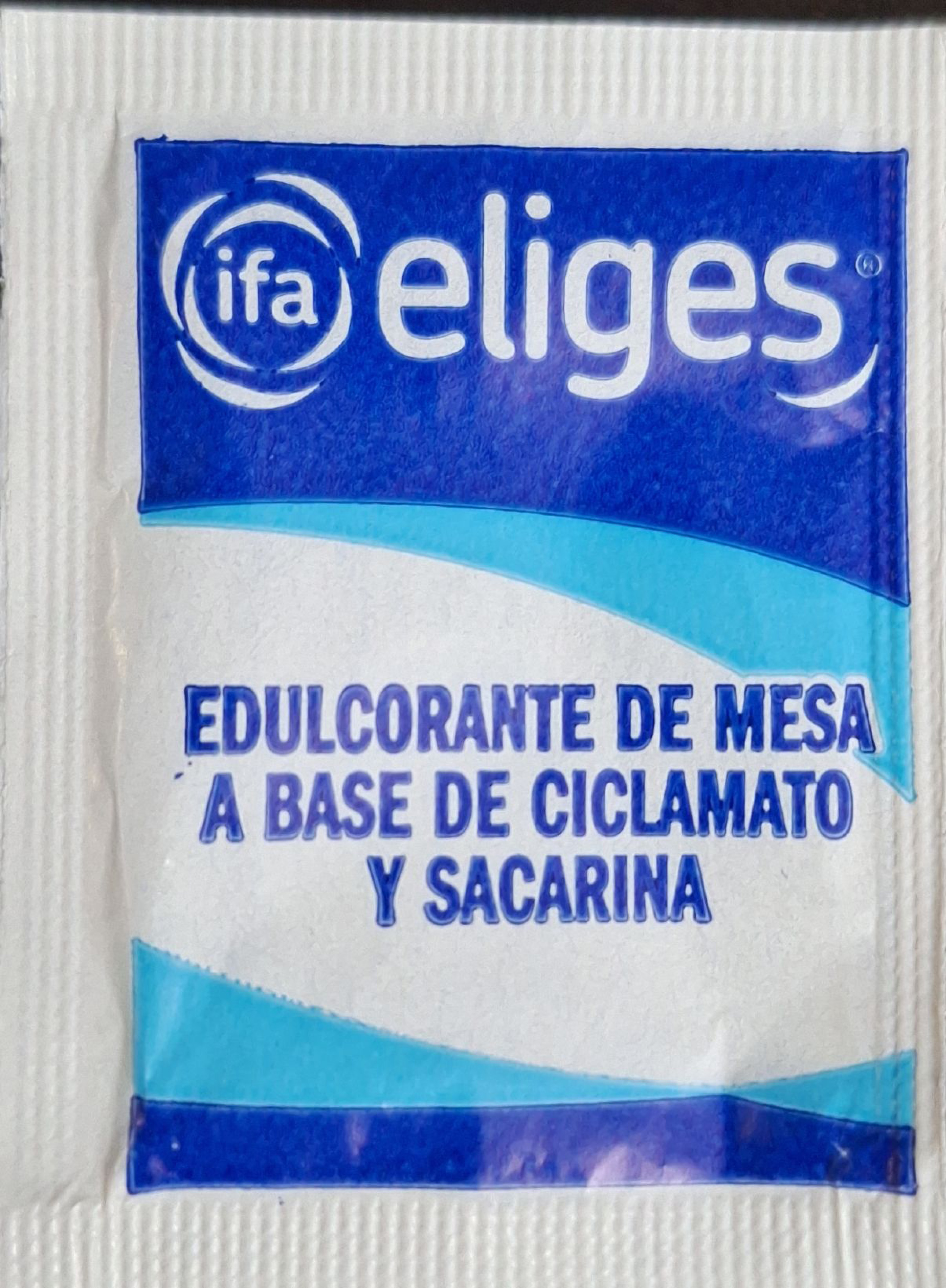 Sobres de edulcorantes de la marca de edulcorante ELIGES
