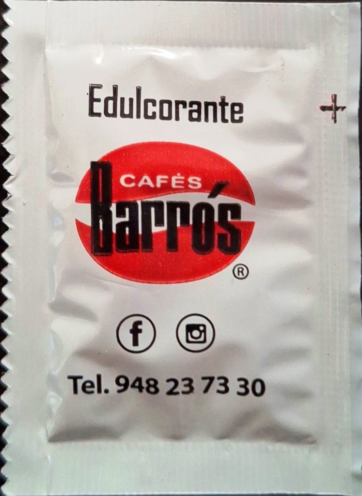 Sobres de edulcorantes de la marca de café BARRÓS.