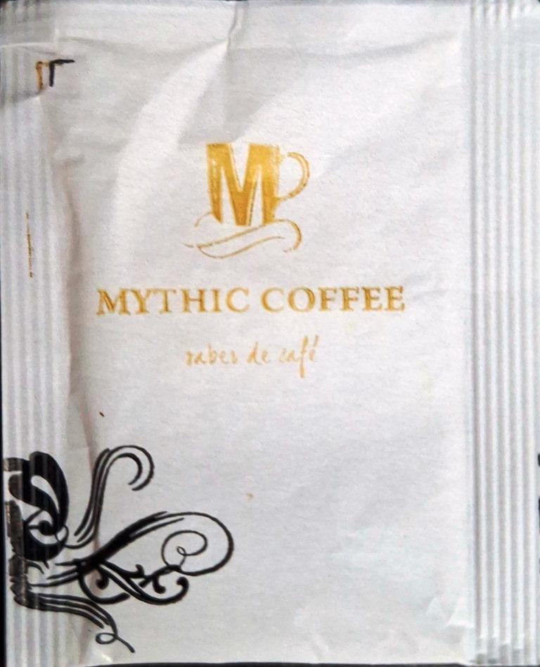 Sobres de edulcorantes de la marca de café MYTHIC COFFEE.