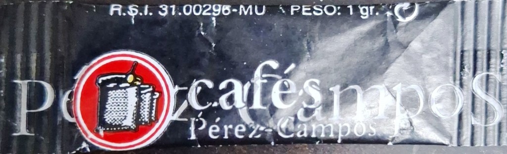 Sobres de edulcorantes de la marca de café PEREZ CAMPOS.