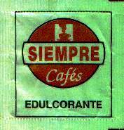 Sobres de edulcorantes de la marca de café SIEMPRE