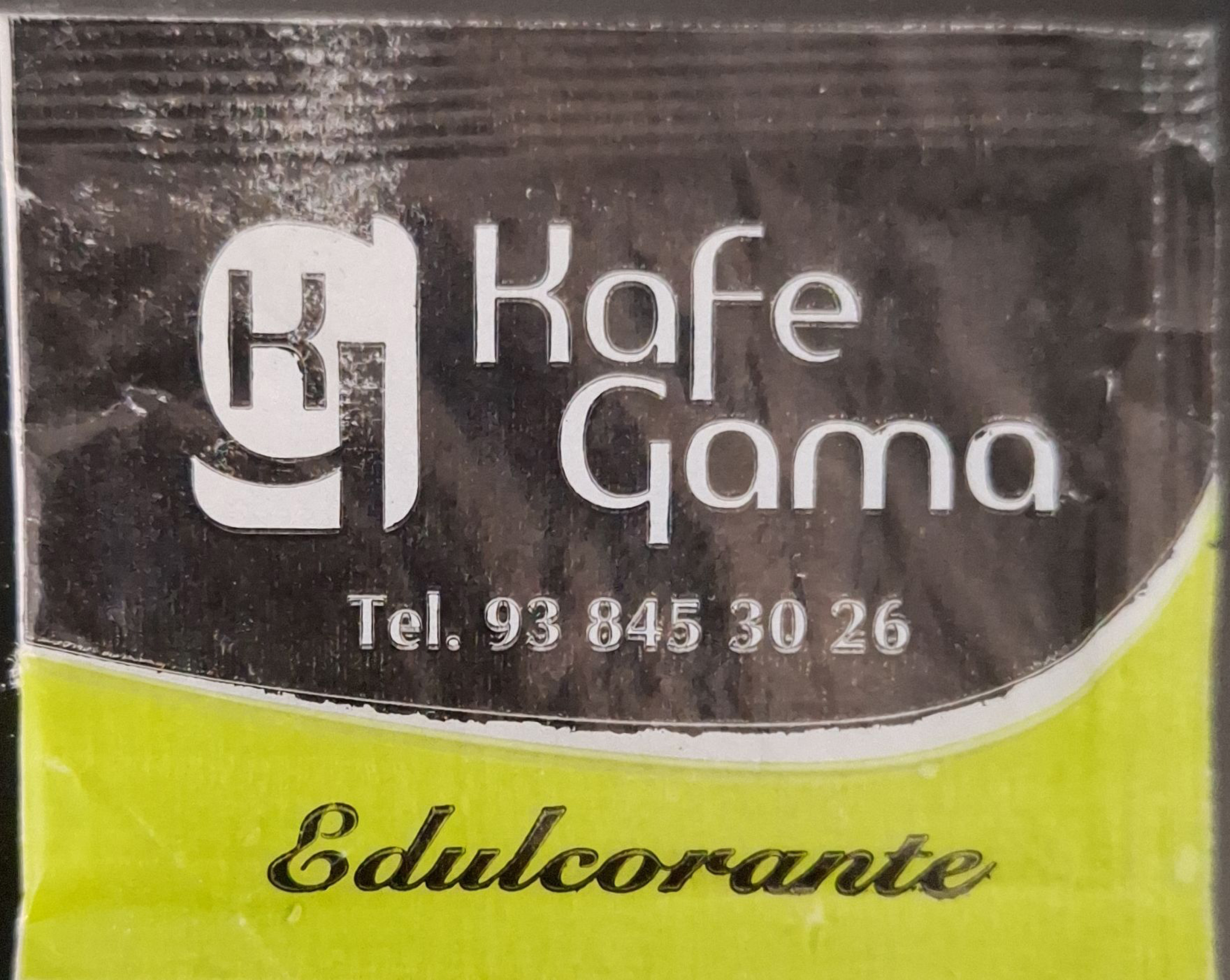 Sobres de edulcorantes de la marca de café GAMA.