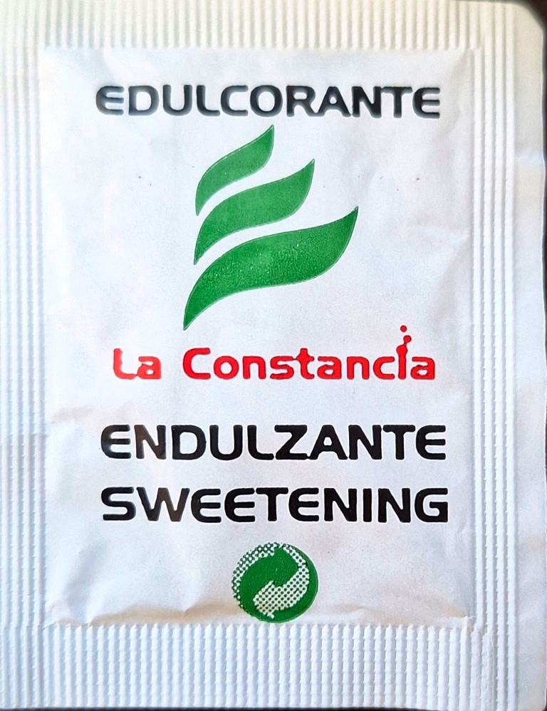 Sobres de edulcorantes de la marca de edulcorante LA CONSTANCIA.