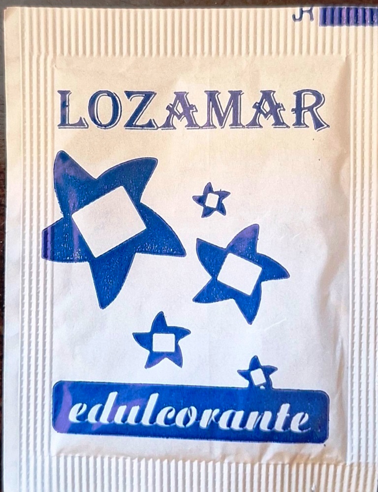 Sobres de edulcorantes de la marca de edulcorante LOZAMAR.