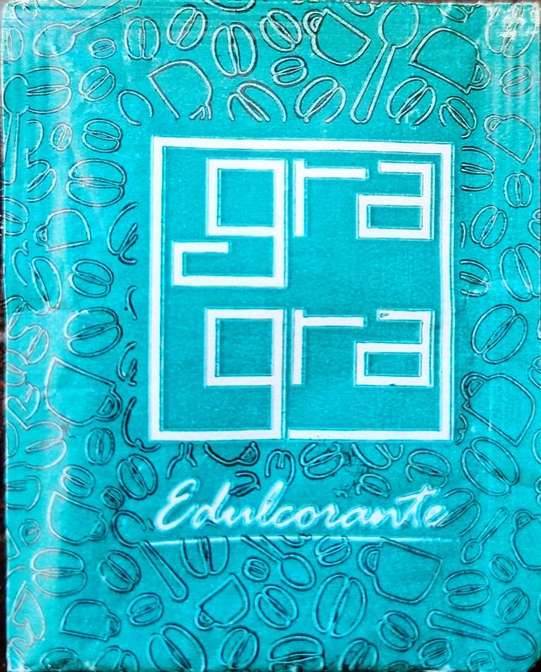 Sobres de edulcorantes de la marca de café GRAGRA.
