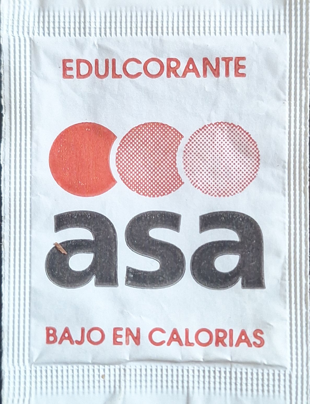 Sobres de edulcorantes de la marca de edulcorante ASA