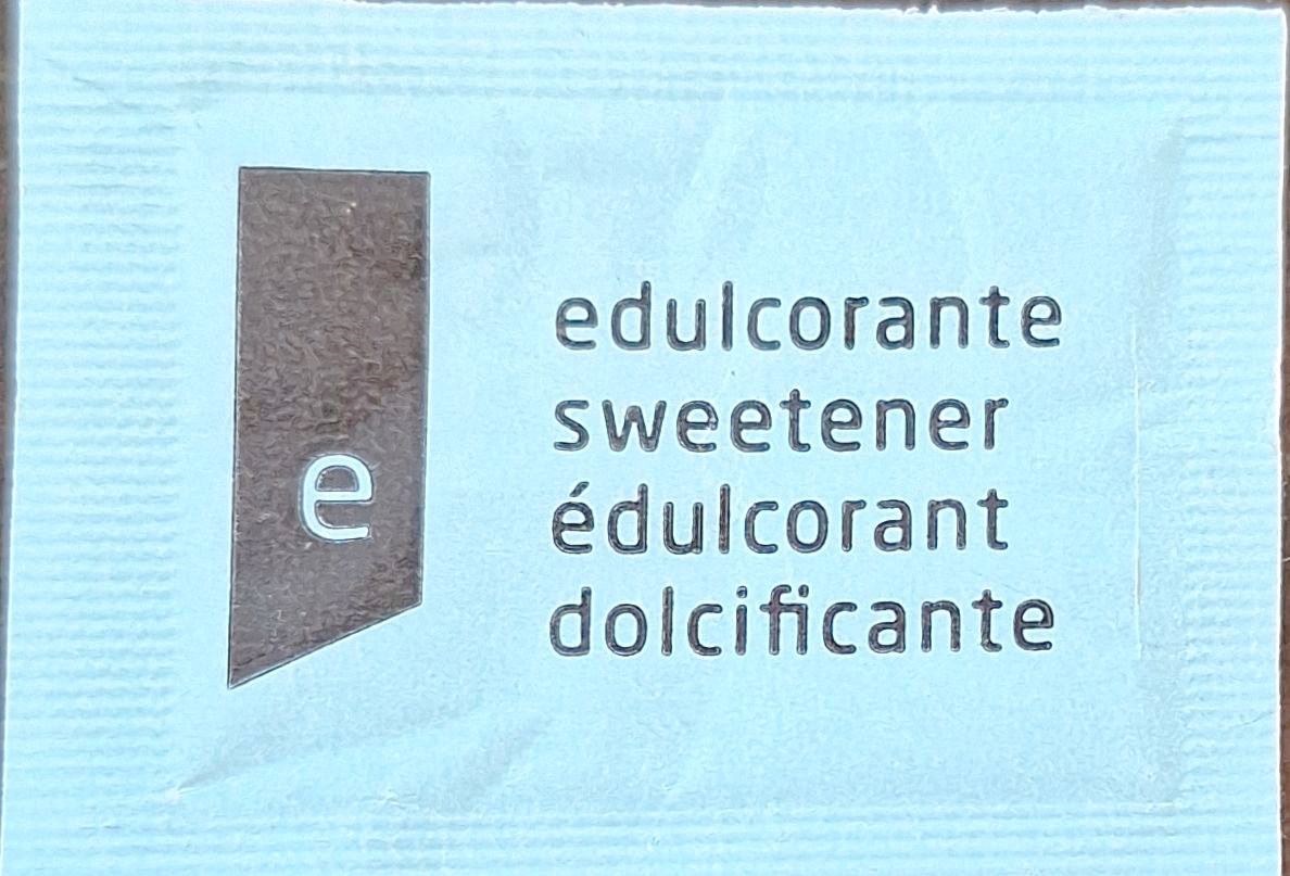 Sobres de edulcorantes de la marca de edulcorante E