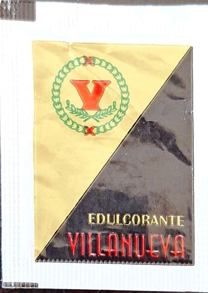 Sobres de edulcorantes de la marca de edulcorante VILLANUEVA.