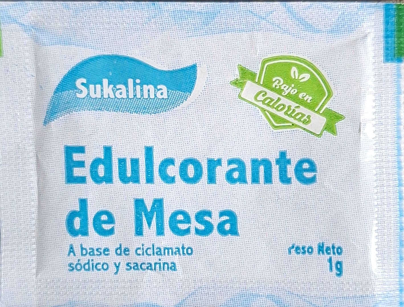 Sobres de edulcorantes de la marca de edulcorante SUKALINA.
