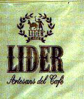 Sobres de edulcorantes de la marca de café LIDER.