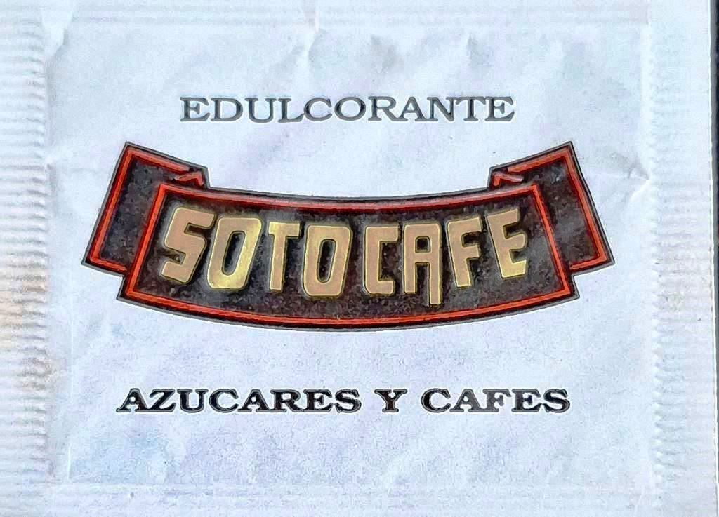 Sobres de edulcorantes de la marca de café SOTOCAFÉ