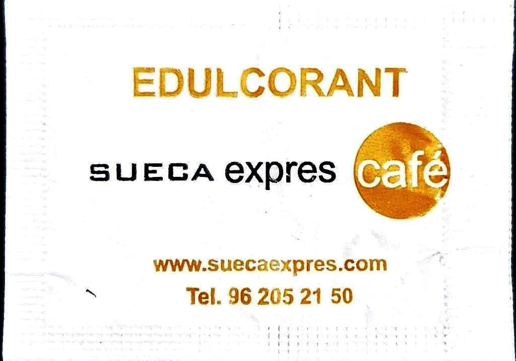 Sobres de edulcorantes de la marca de café SUECA EXPRESS