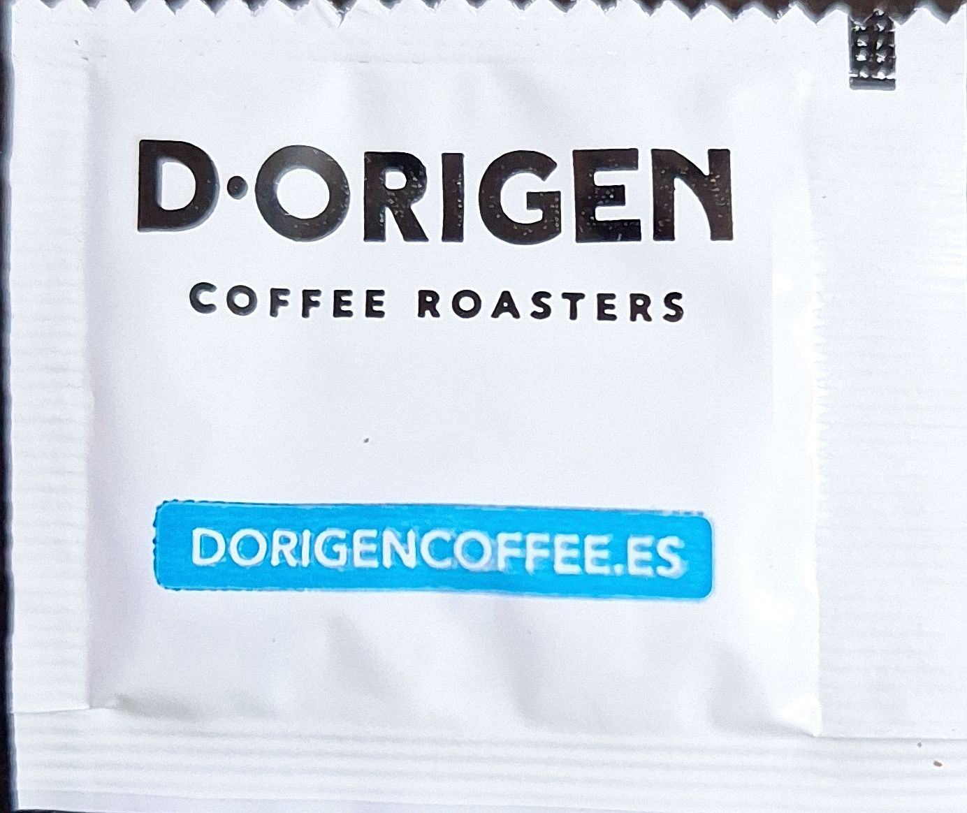 Sobres de edulcorantes de la marca de café D-ORIGEN.