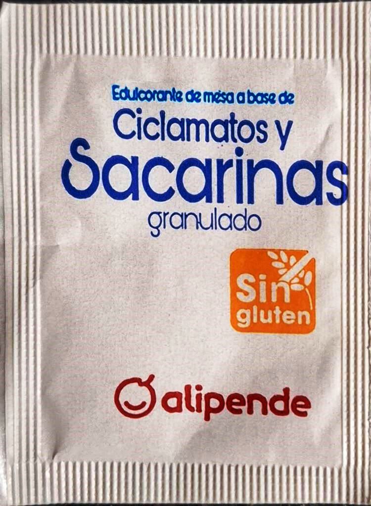 Sobres de edulcorantes de la marca de edulcorante ALIPENDE