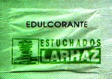 Sobres de edulcorantes de la marca de edulcorante ESTUCHADOS LARHAZ
