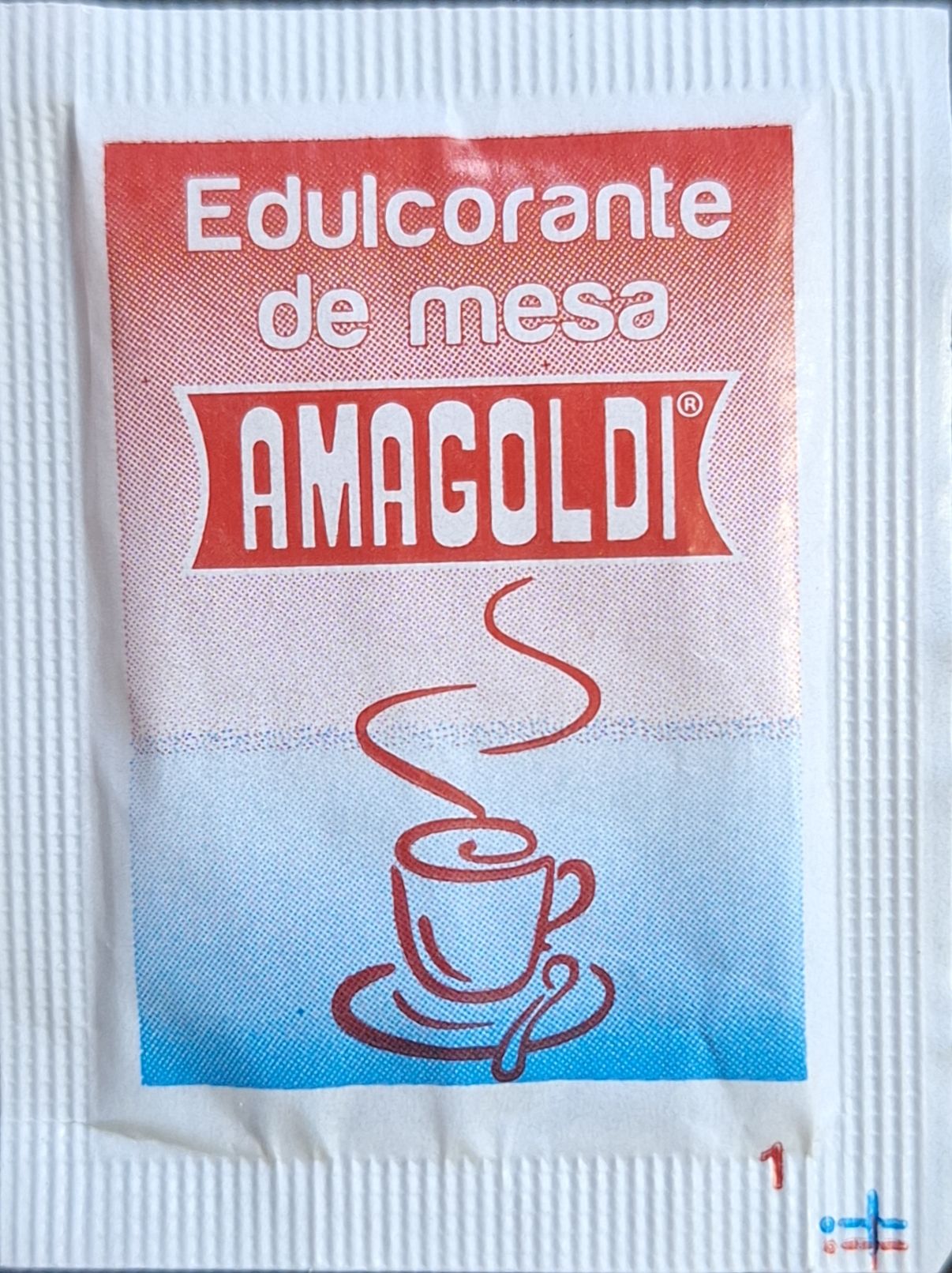 Sobres de edulcorantes de la marca de edulcorante AMAGOLDI