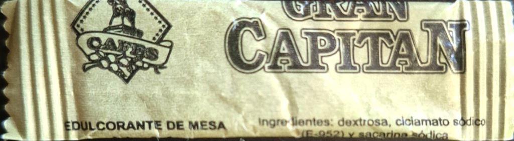Sobres de edulcorantes de la marca de café GRAN CAPITAN.