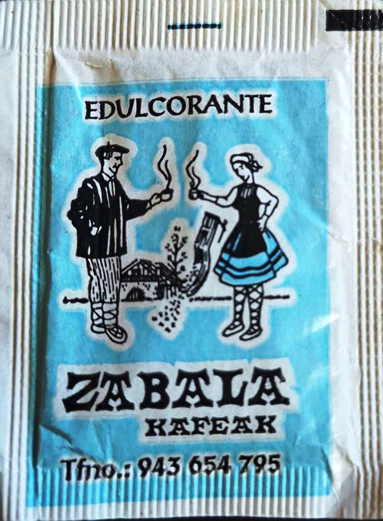 Sobres de edulcorantes de la marca de café ZABALA