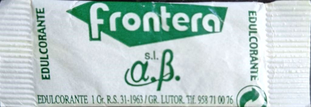 Sobres de edulcorantes de la marca de edulcorante FRONTERA
