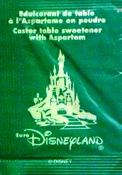 Sachets d'édulcorants du parc d'attractions DISNEYLAND PARIS.