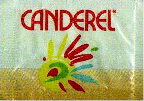Sachets d'édulcorant de la marque d'édulcorant CANDEREL de France.
