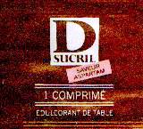Sachets d'édulcorant de la marque d'édulcorant D SUCRIL de France.