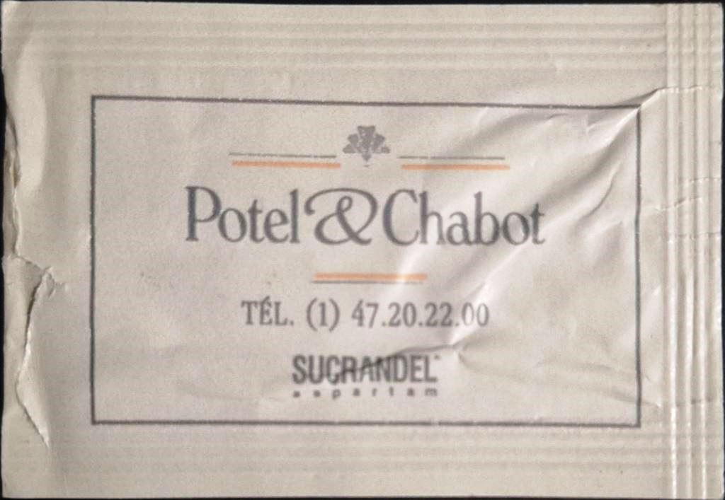 Sachets d'édulcorant CHR du PORTEL & CHABOT de France.