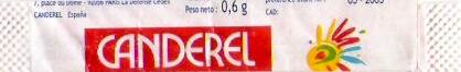 Sachets d'édulcorant de la marque d'édulcorant CANDEREL de France.