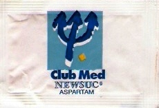 Sachets d'édulcorant de l'hôtel CLUB MED de France.