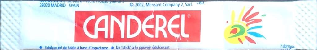 Ma collection personnelle de Sachets d'édulcorant de la marque d'édulcorant CANDEREL de France.