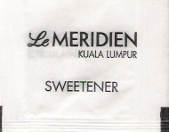 Koleksi peribadi saset pemanis saya dari hotel Le Méridien di Malaysia.