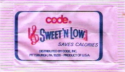Sweetener packets from US store brands.