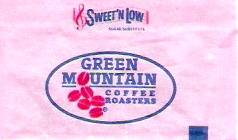 Sweetener packets from US coffee brands.